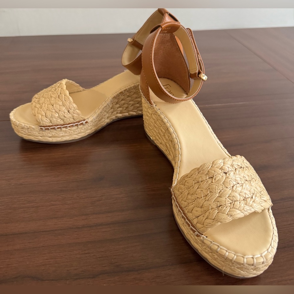 Franco Sarto Clemens Womens Espadrille Wedge Sandal Natural Tan US Size 9.5 - Picture 5 of 8